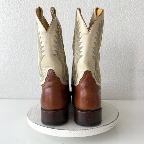 Rod Patrick Mens Cowboy Boots 16.5A Brown Leather Western Blunt Toe 12" Shaft - Picture 3 of 15